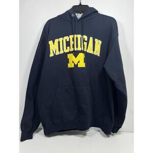 University Of Michigan Hoodie Men’s Size XL Navy Blue Champion Sweatshirt Logo